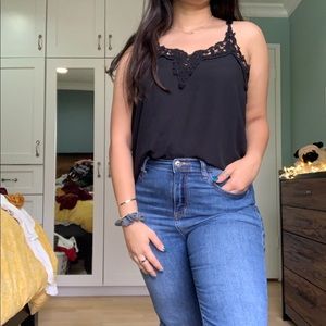 Black Crochet Tank
